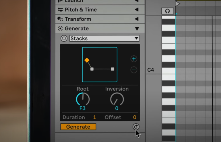 Le nouveau générateur MIDI dans Ableton Live 12
